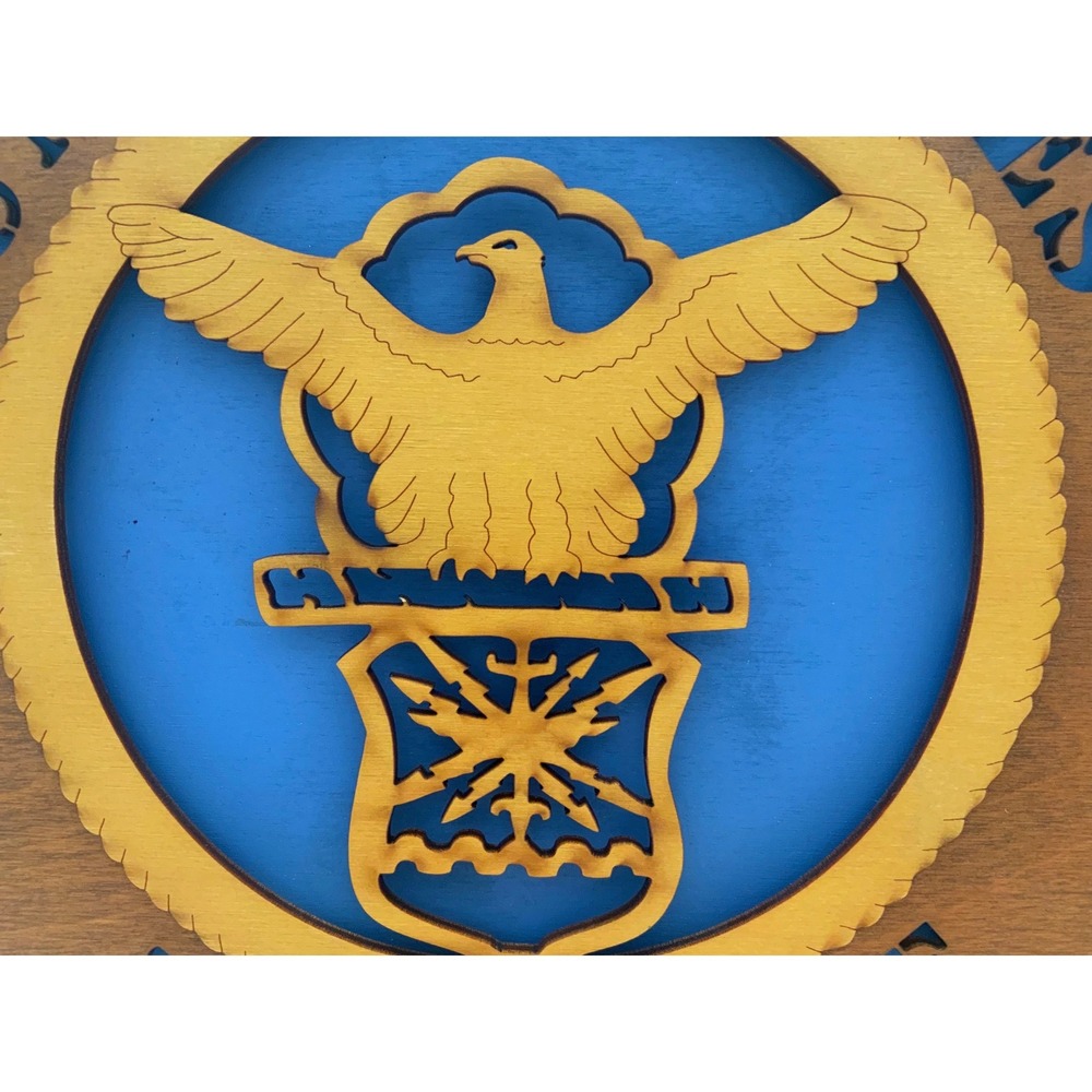 United States Air Force Wooden Wall Plaque Eagle Military Decor Made in USA 11" - Picture 2 of 3